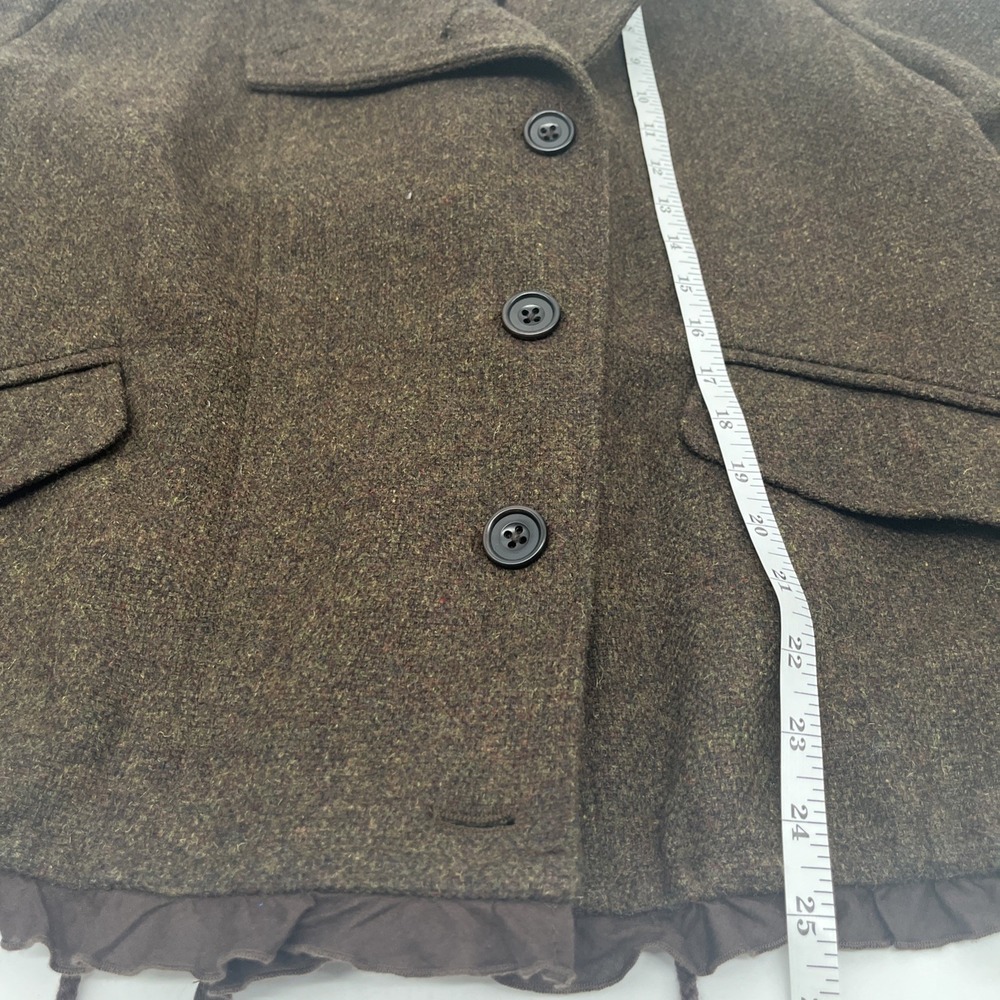 Gap Women's 100% Wool Peacoat Jacket Brown Tweed Preppy Academia XL - Picture 8 of 9
